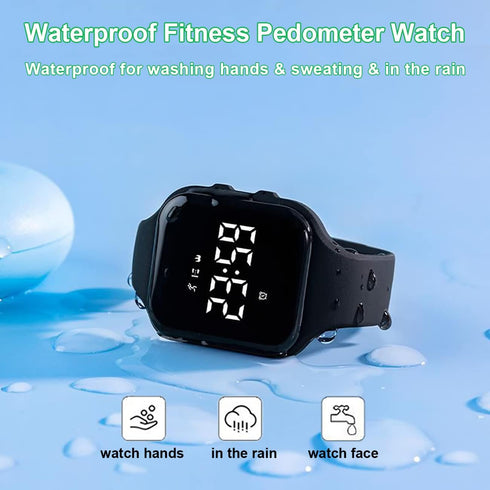 Fitness Pedometer Watch for Boys Girls, Kids Fitness Tracker Without App/Bluetooth/Phone, Rechargeable Kids Watch, LED Sports Watch with Alarm Clo...